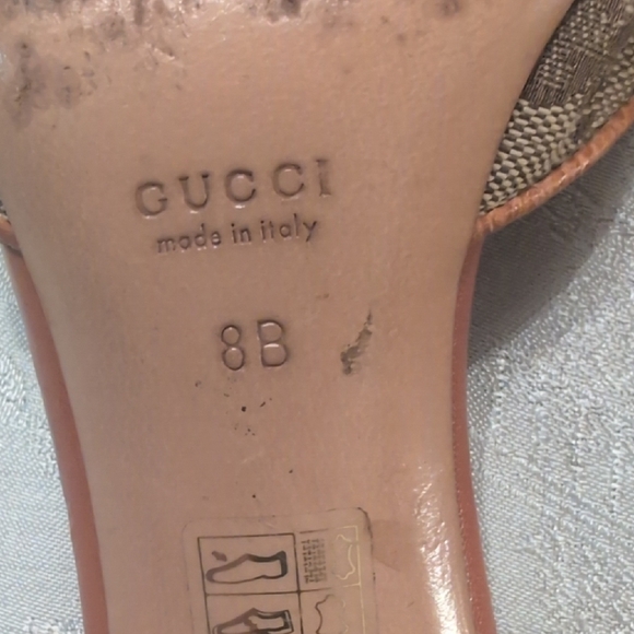 Gucci Women's Brown and Tan Kitten Heel Slides - Picture 6 of 13